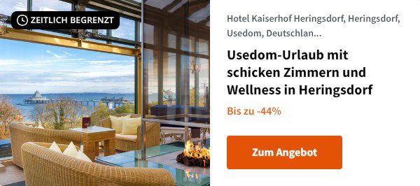 Usedom-Urlaub mit schicken Zimmern und Wellness in Heringsdorf