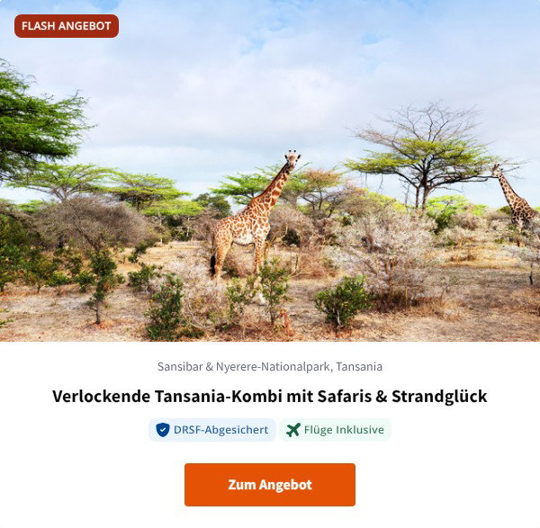 Verlockende Tansania-Kombi mit Safaris & Strandglück