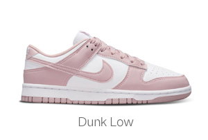 Nike Women's Dunk Low Sneakers in Pink/White