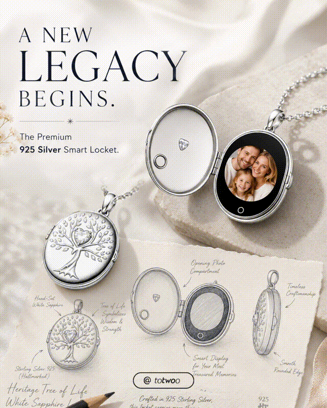 Tree of Life AI Smart Locket — 925 Silver