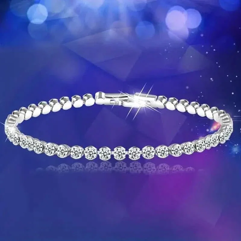 Image of Elegant Rhinestone Tennis Bracelet
