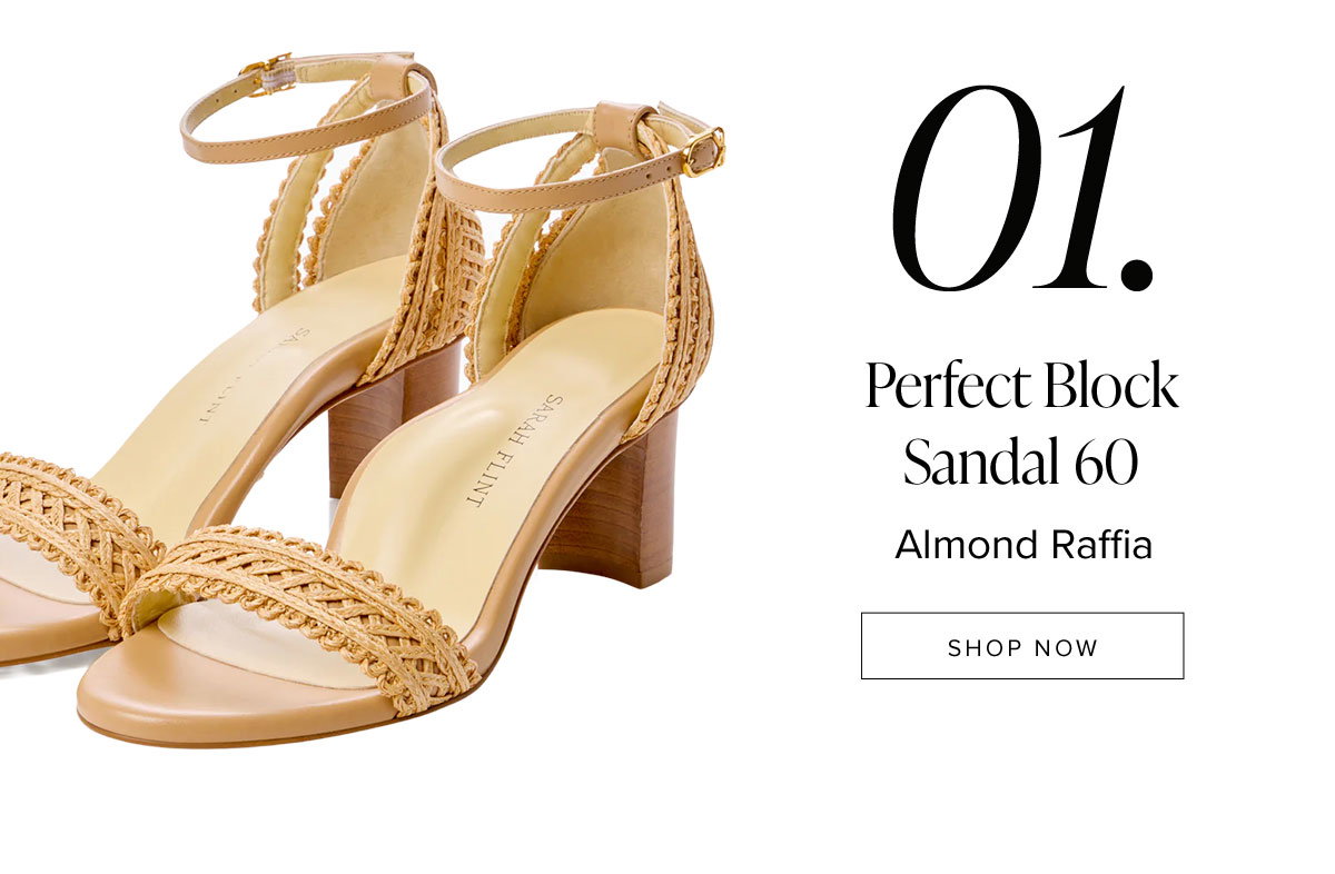 Perfect Block Sandal 60: Almond Raffia