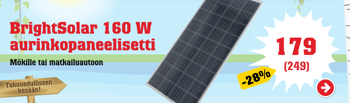 BrightSolar 160 W aurinkopaneelisetti matkailuajoneuvoon