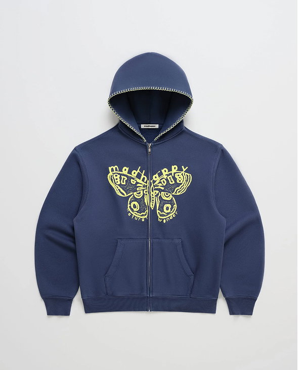 Butterfly Midweight Fleece Zip Up - Cobalt