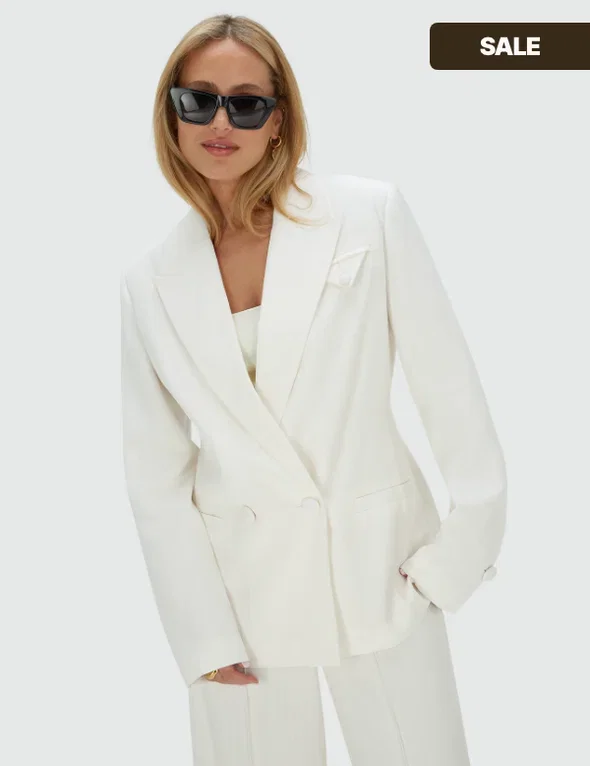 JV-MALENA oversized blazer - off white