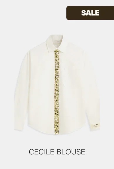 JV-CECILE oversized Paillettenbluse - off white