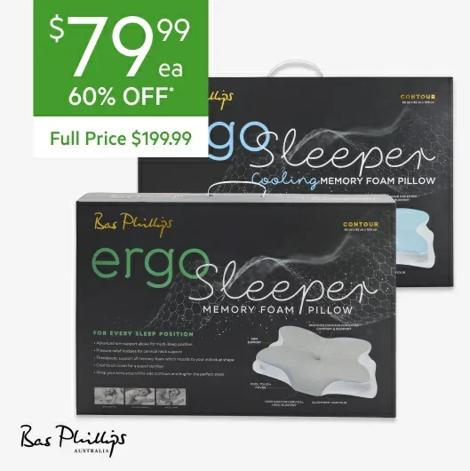 BAS PHILLIPS Ergo Sleeper Memory Foam Pillow 