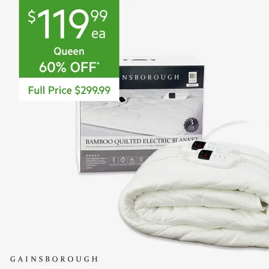 GAINSBOROUGH Bamboo Quilted Electric Blanket