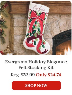 Evergreen Holiday Elegance Stocking