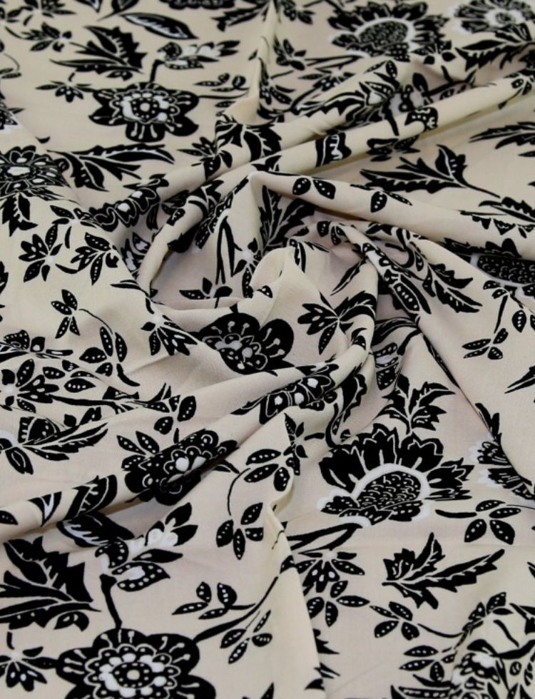 Deadstock Viscose Challis Fabric Cream