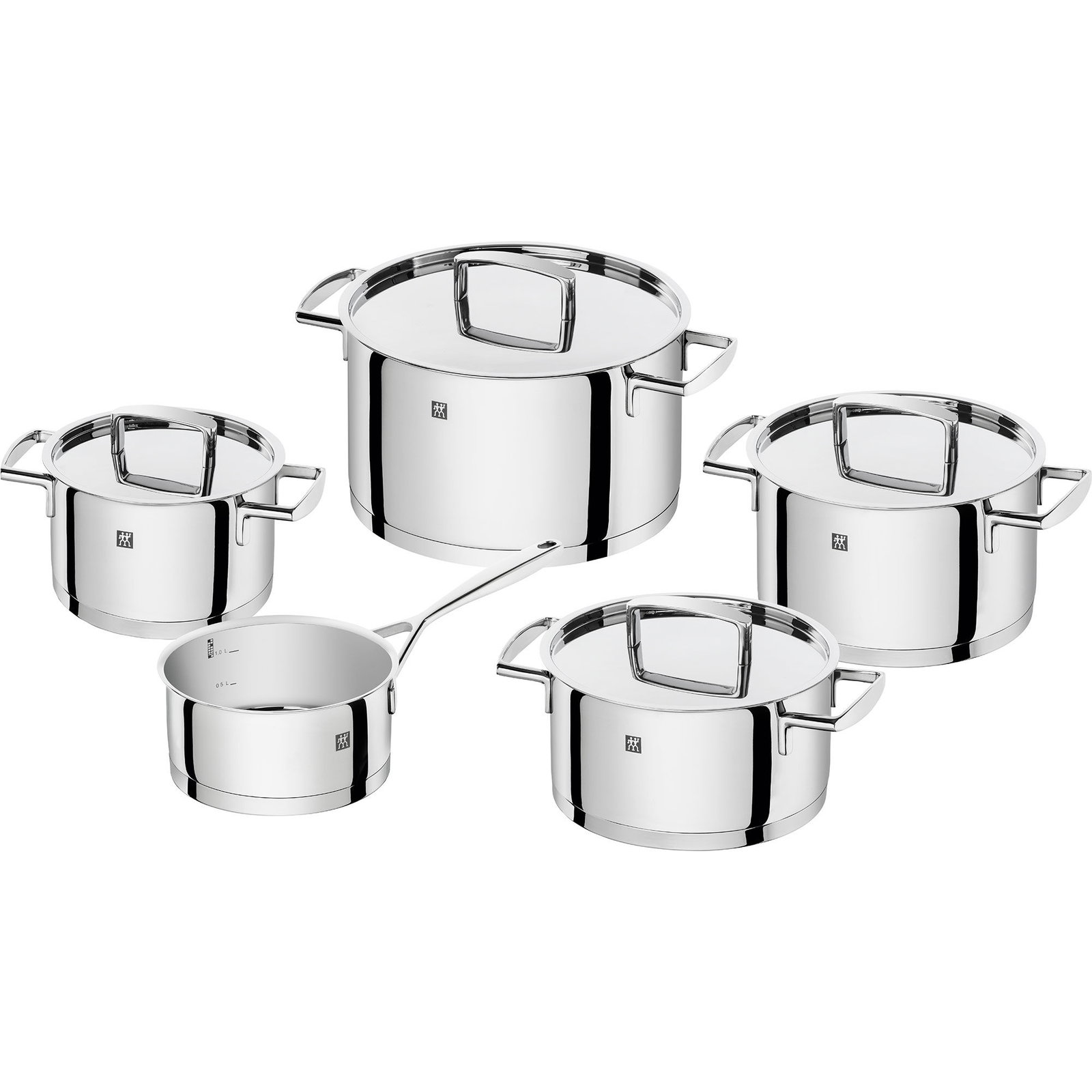 Zwilling Passion gryt- och kastrullset 5 delar + 4 lock, rostfritt stål