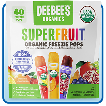 Deebee's Organic Superfruit Freezie Pops Variety Pack, 1.35 fl oz, 40-Count