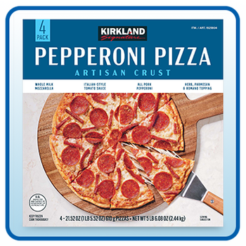 Kirkland Signature Artisan Crust Pepperoni Pizza, 21.52 oz, 4-Count