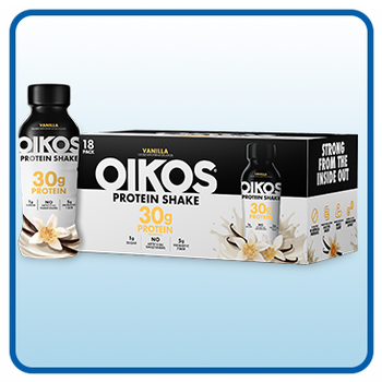 Oikos 30g Protein Shake, Vanilla, 12 fl oz, 18-Pack