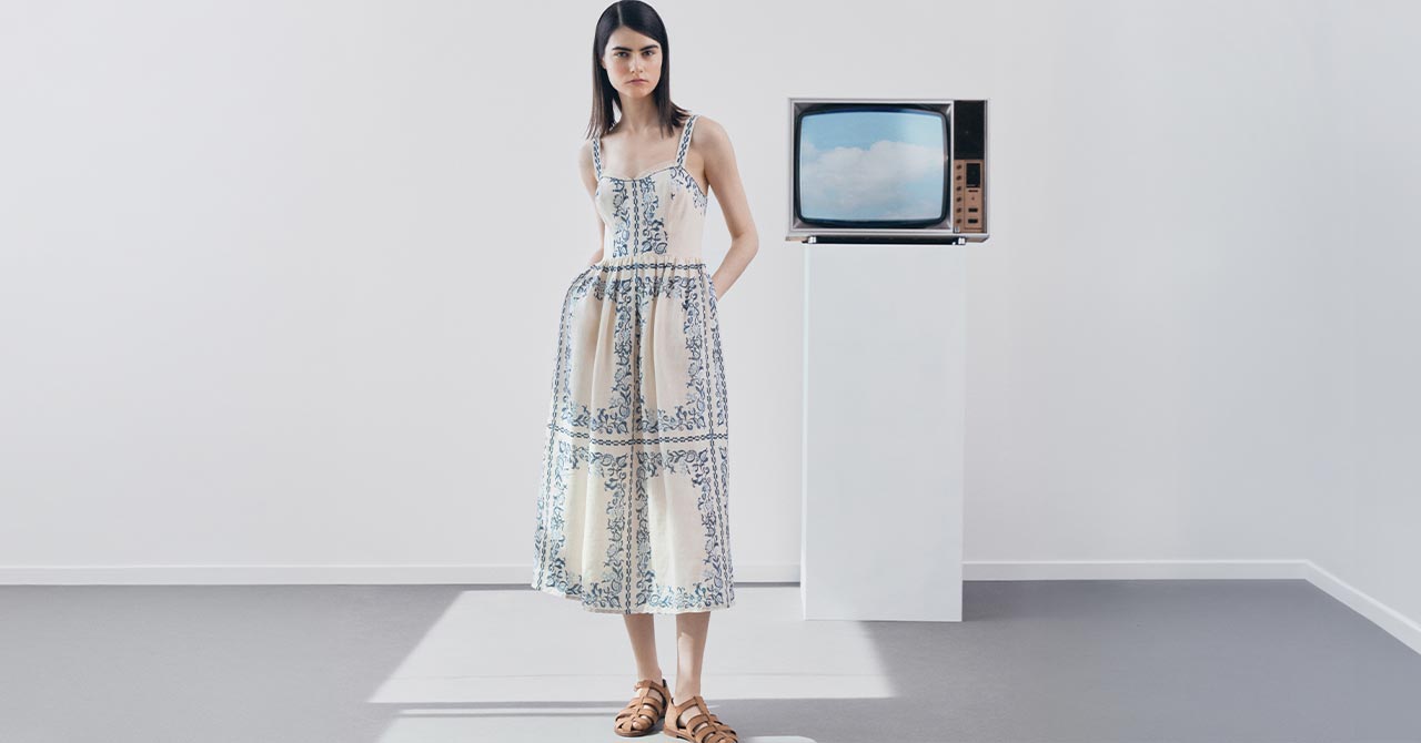 Robe lin imprimée