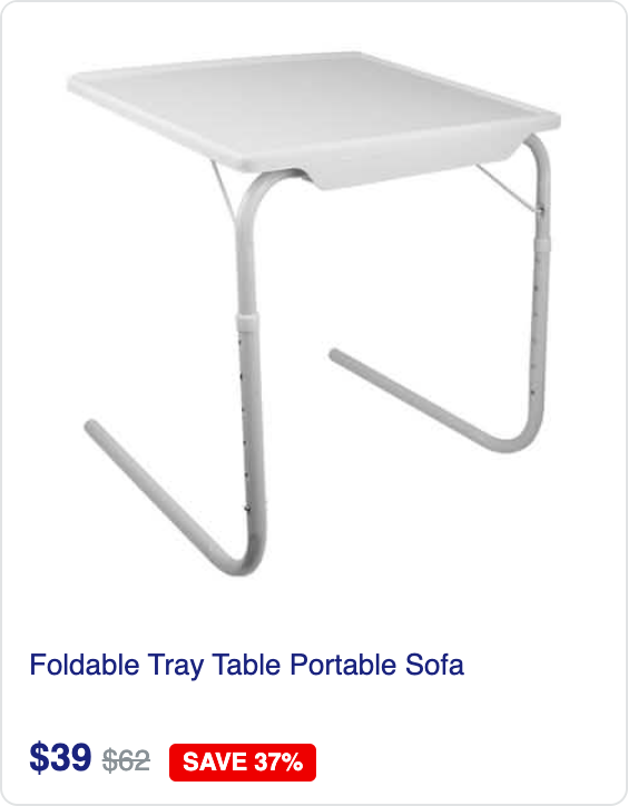 Foldable Tray Table Portable Sofa