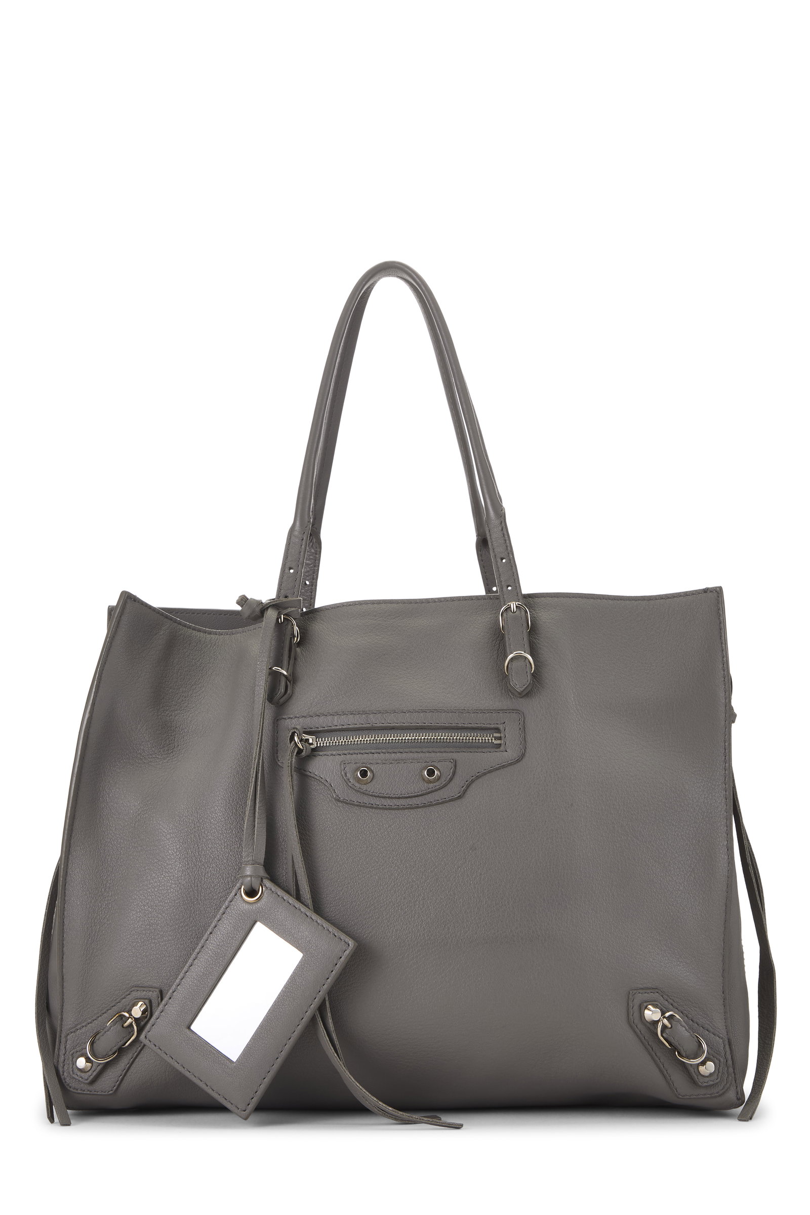 Grey Calfskin Papier B4 Zip...
