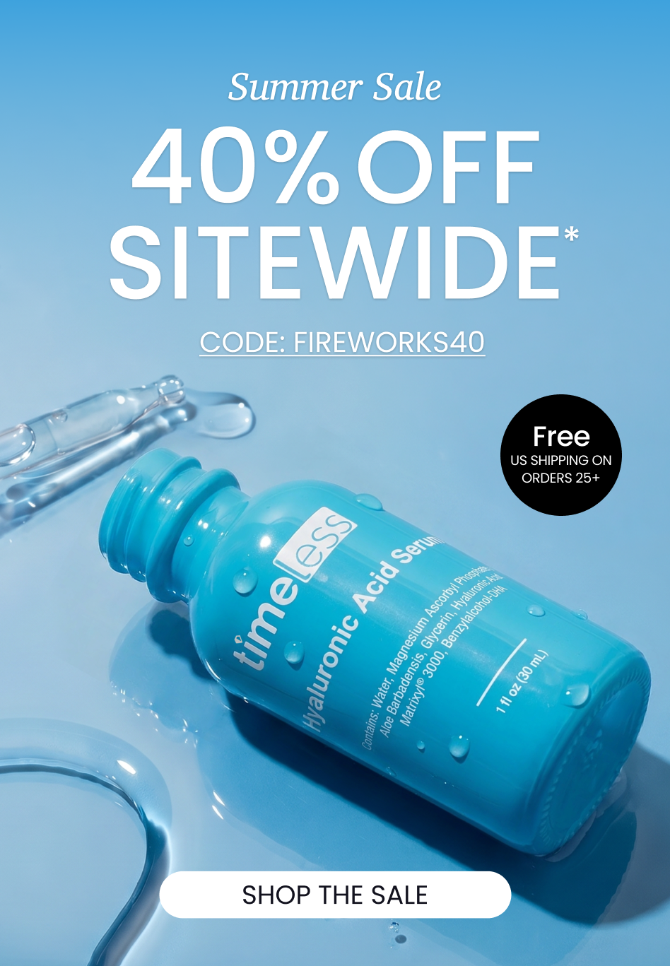 40% off sitewide* with code FIREWORKS40 on timeless skin care