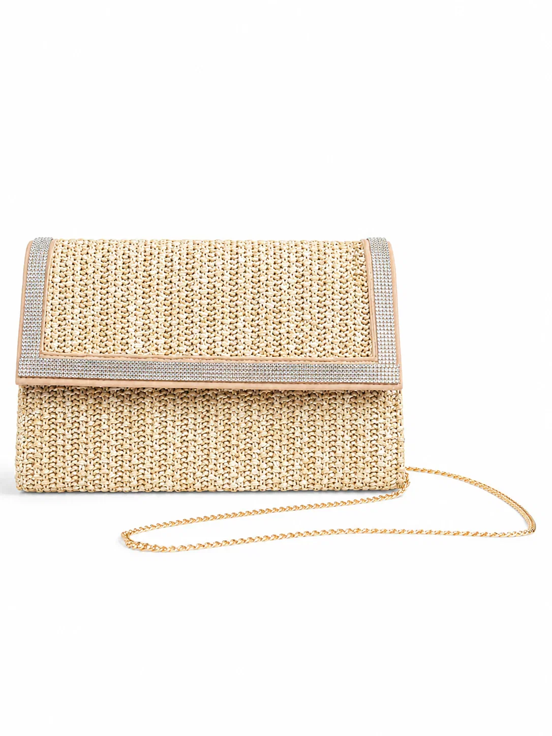 Image of Milan Raffia and Crystal Clutch