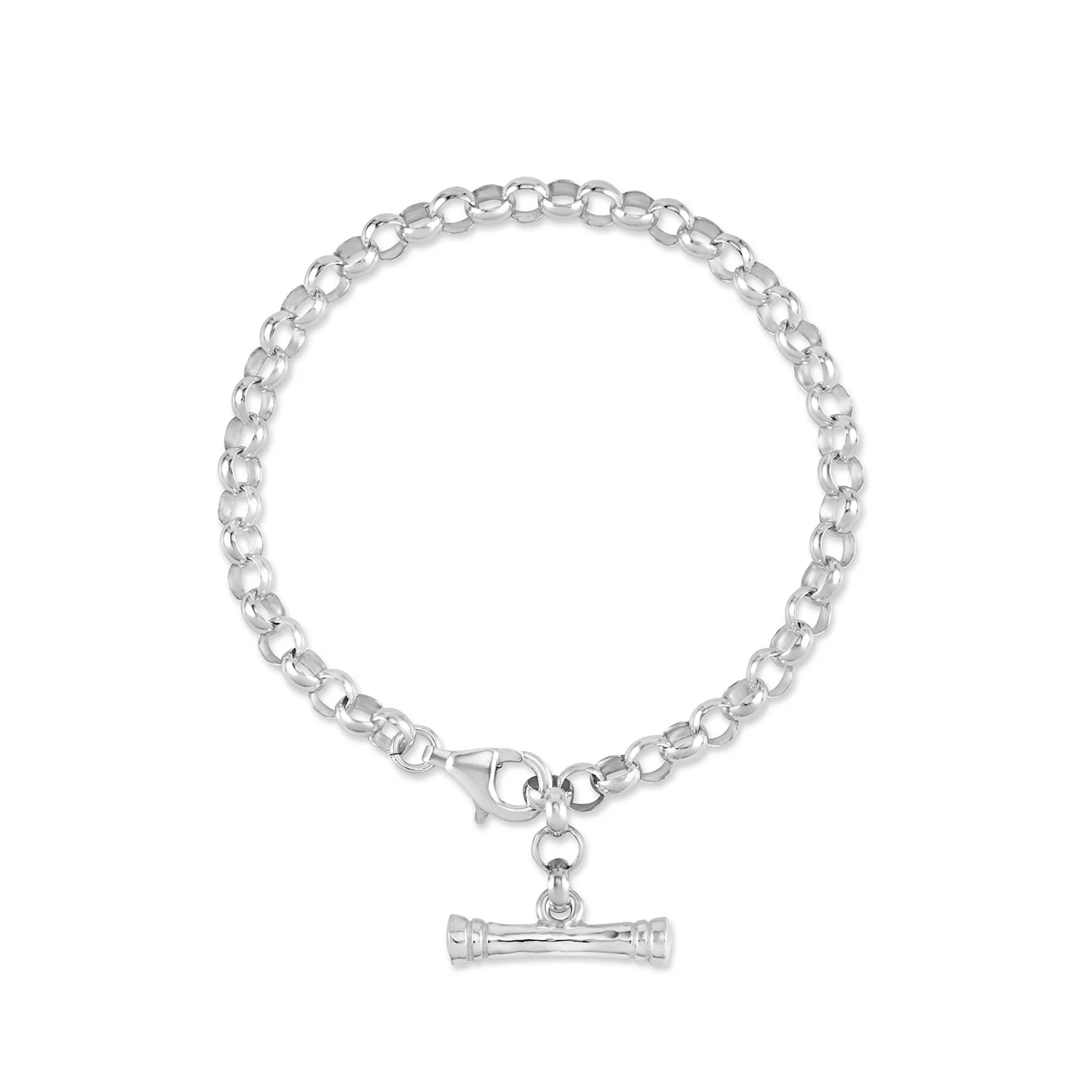 Image of Adjustable Hammered T-Bar Chunky Chain Bracelet