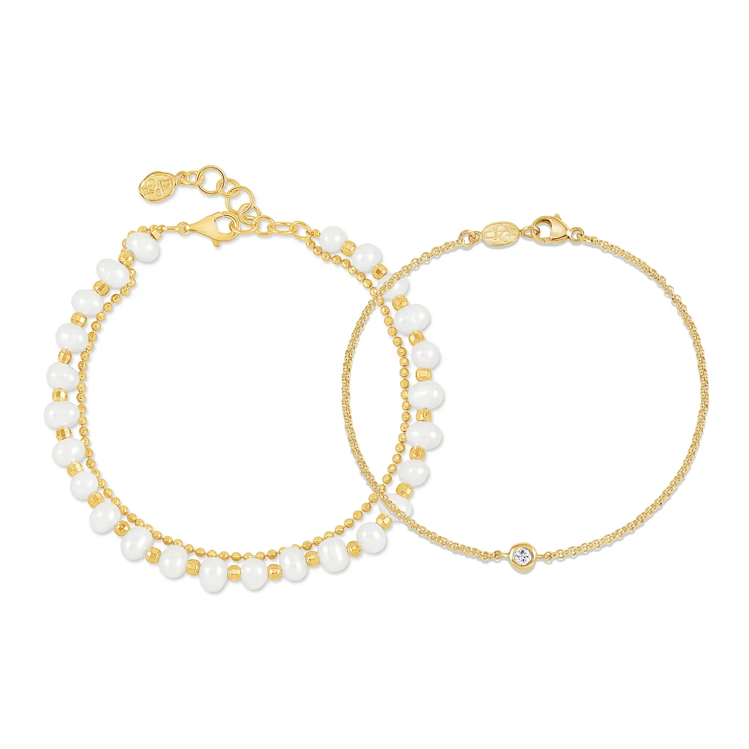 Image of Sapphire Dewdrop & Pearl Bracelet Set