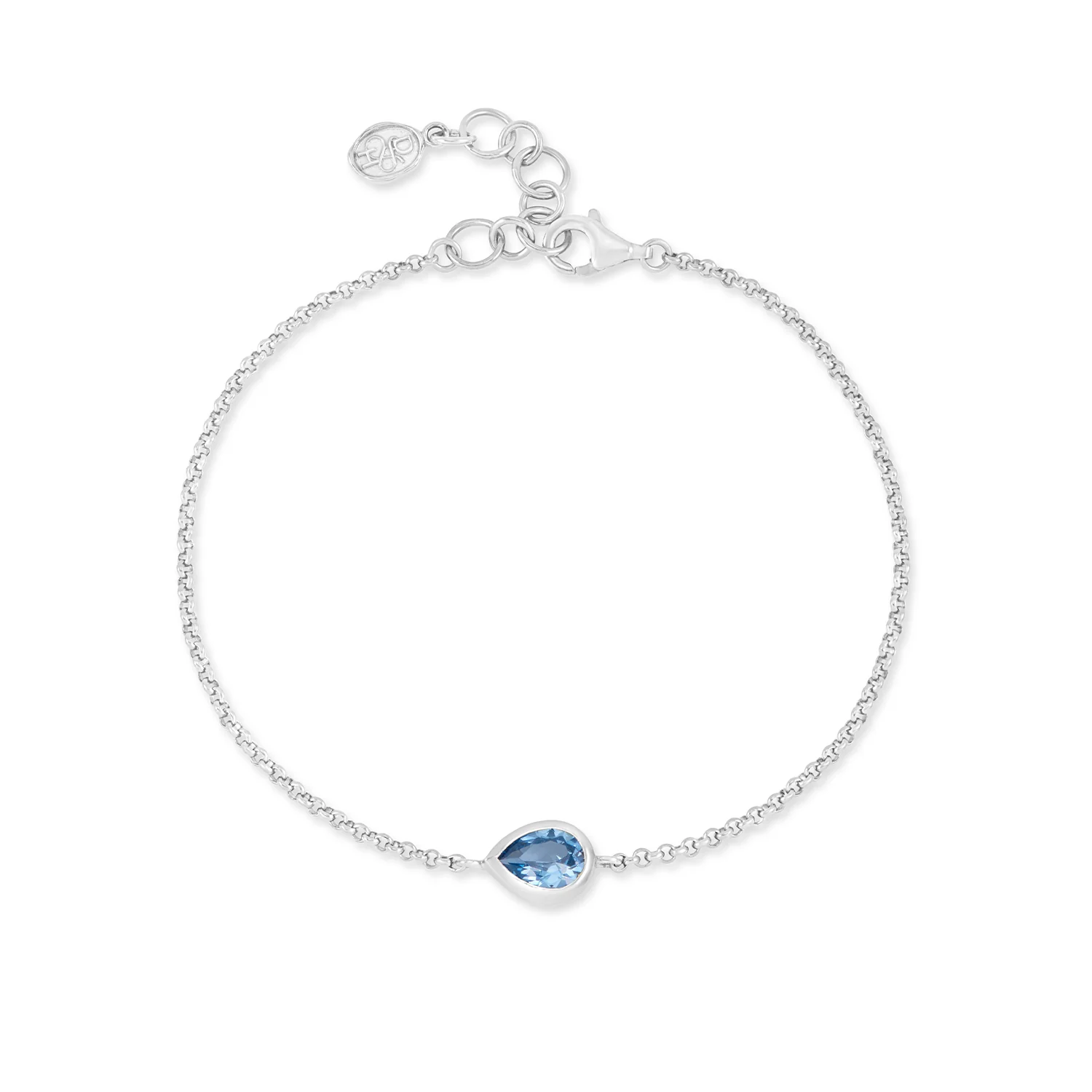 Image of Blue Topaz Pear Chain Bracelet