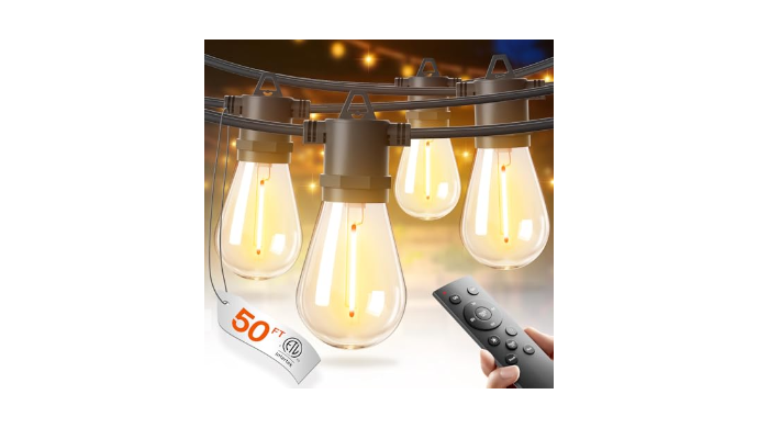 addlon 50FT LED Outdoor String Lights with Edison ...