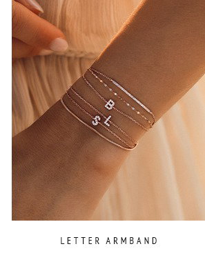 Letter Armband rosé vergoldet mit Topas
