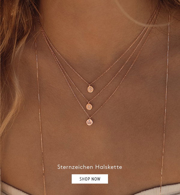 Halsketten rosé vergoldet, Sternzeichen Charms