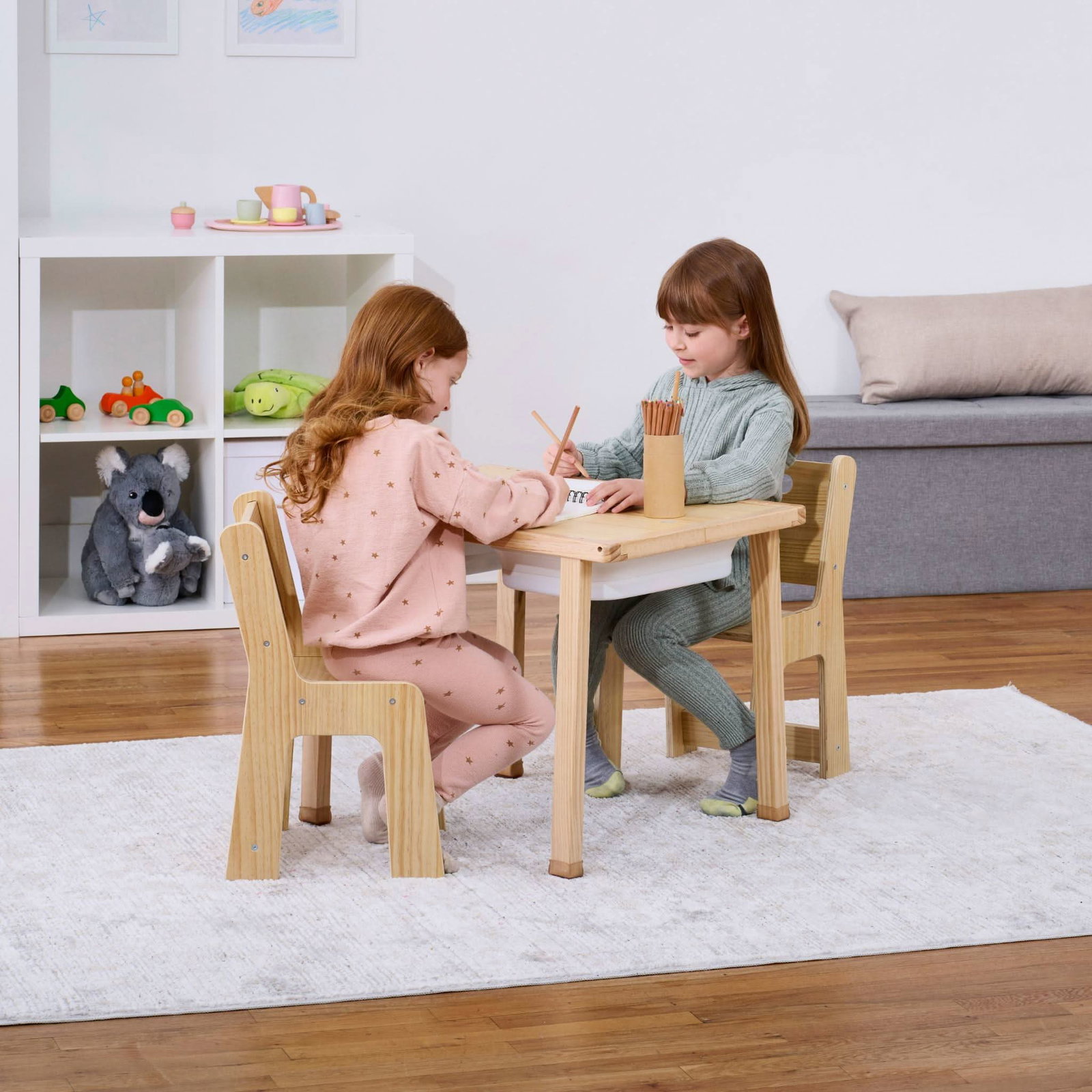 Image of Cordia Wooden Kids Activity Table & Chair Set – Montessori-Inspired Desk for Play & Learning