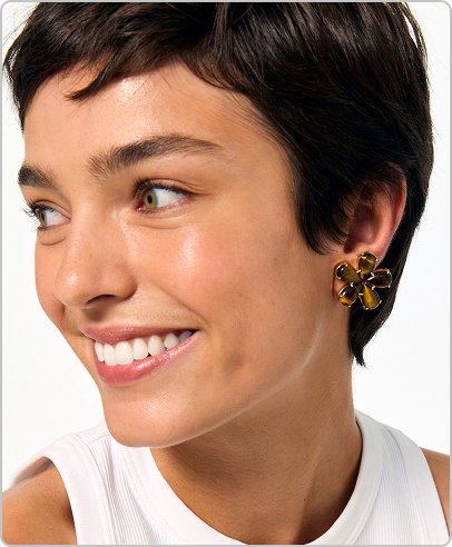 The Semi Precious Flower Earring