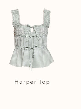 Harper Top - Sage Gingham