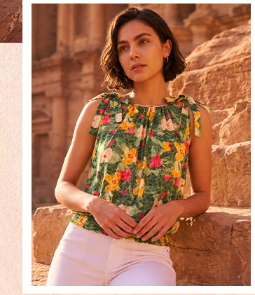 Floral Print Bow Detail Top