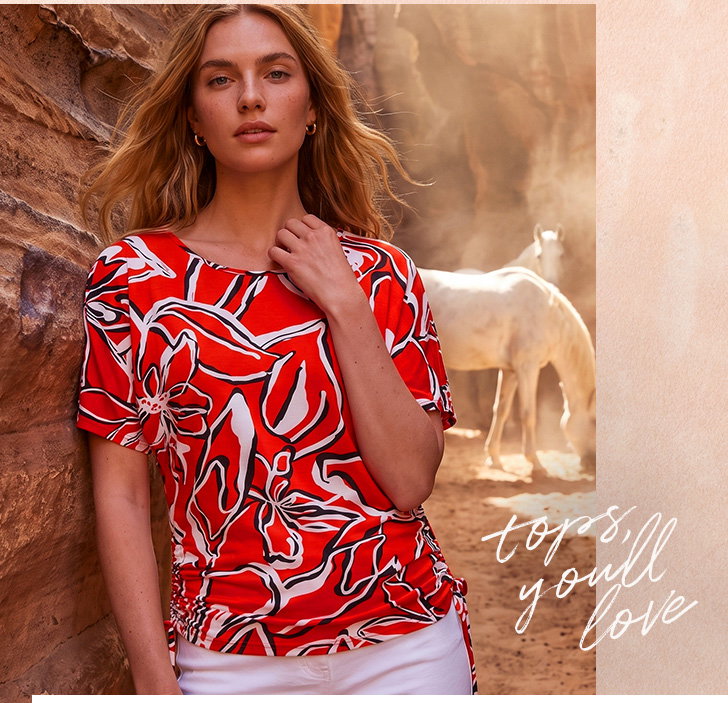 Printed Ruched Top