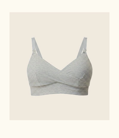 SoftStretch Cotton Nursing Bra in Grey Heather