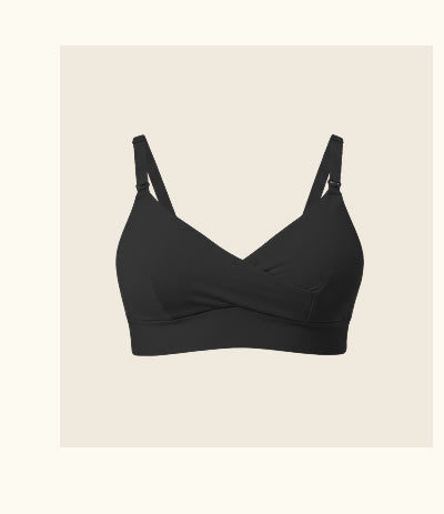 SoftStretch Cotton Nursing Bra in Black