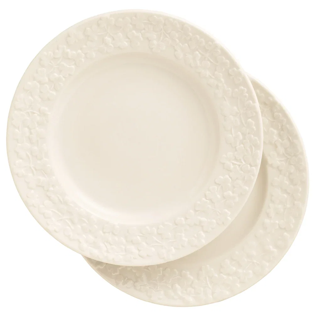 Image of Belleek Classic Field of Shamrock Dinner Plate Set of 2