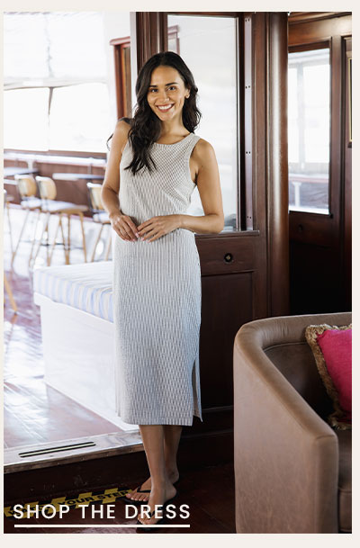Maddy Stretch Seersucker Tank Midi Dress