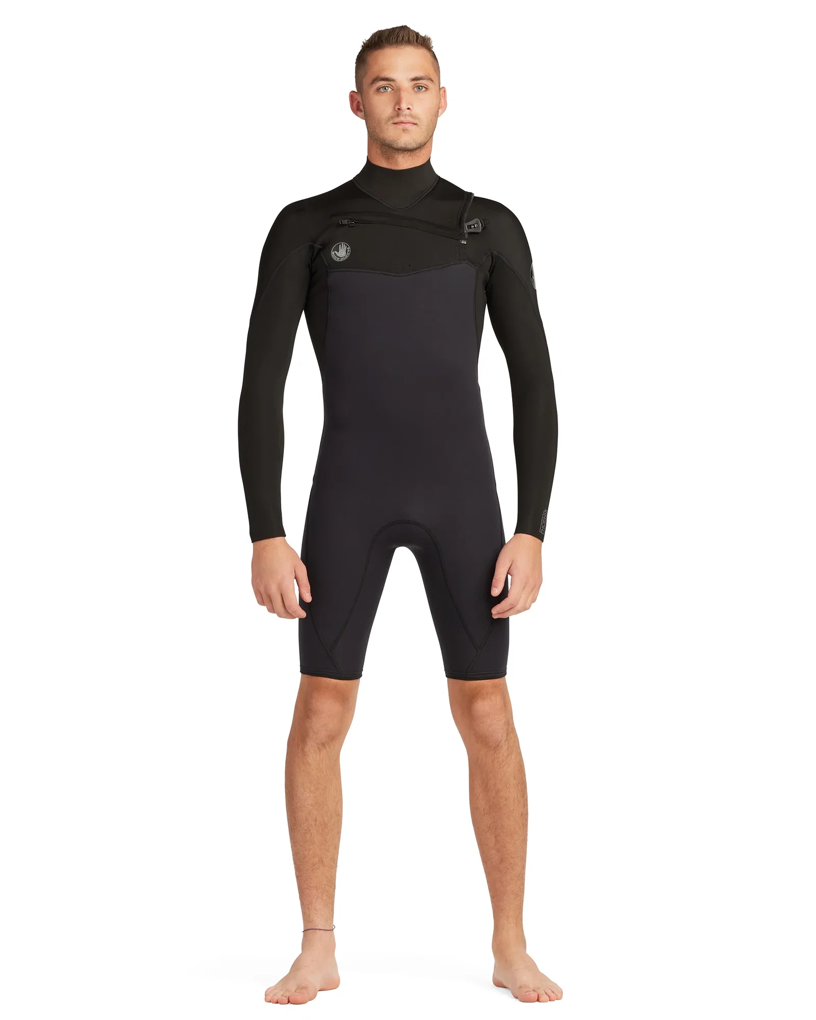 Image of Phoenix 2mm Men's Chest-Zip L/S Springsuit - Black