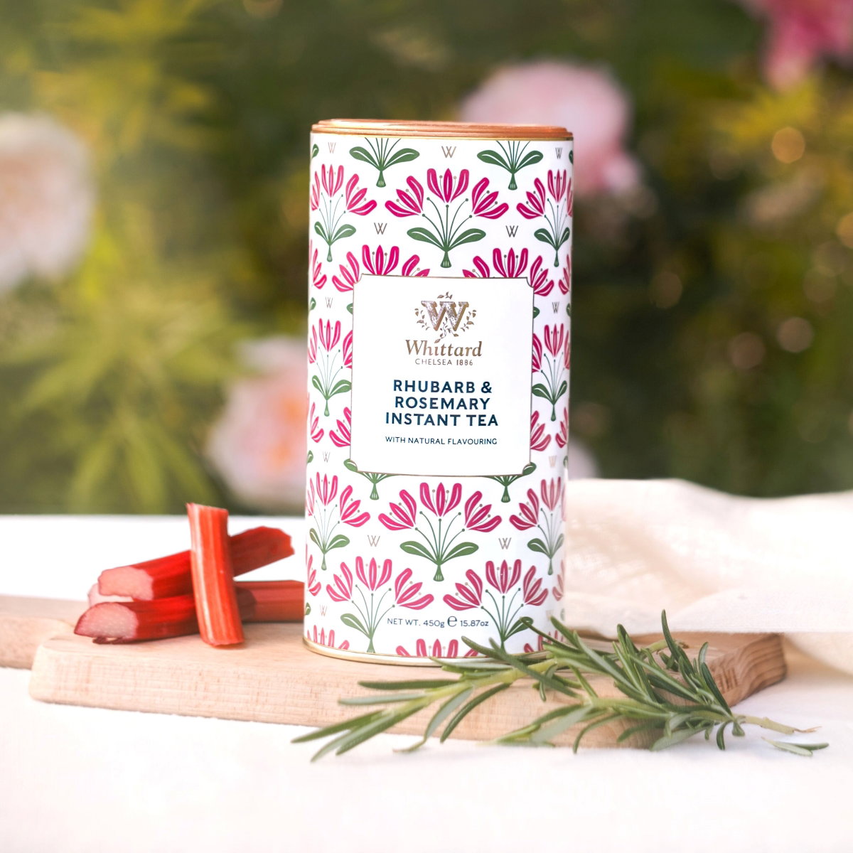image of rhubarb and rosemary flavour instant tea