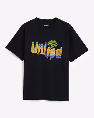 United Pride Black Cotton Graphic T-Shirt