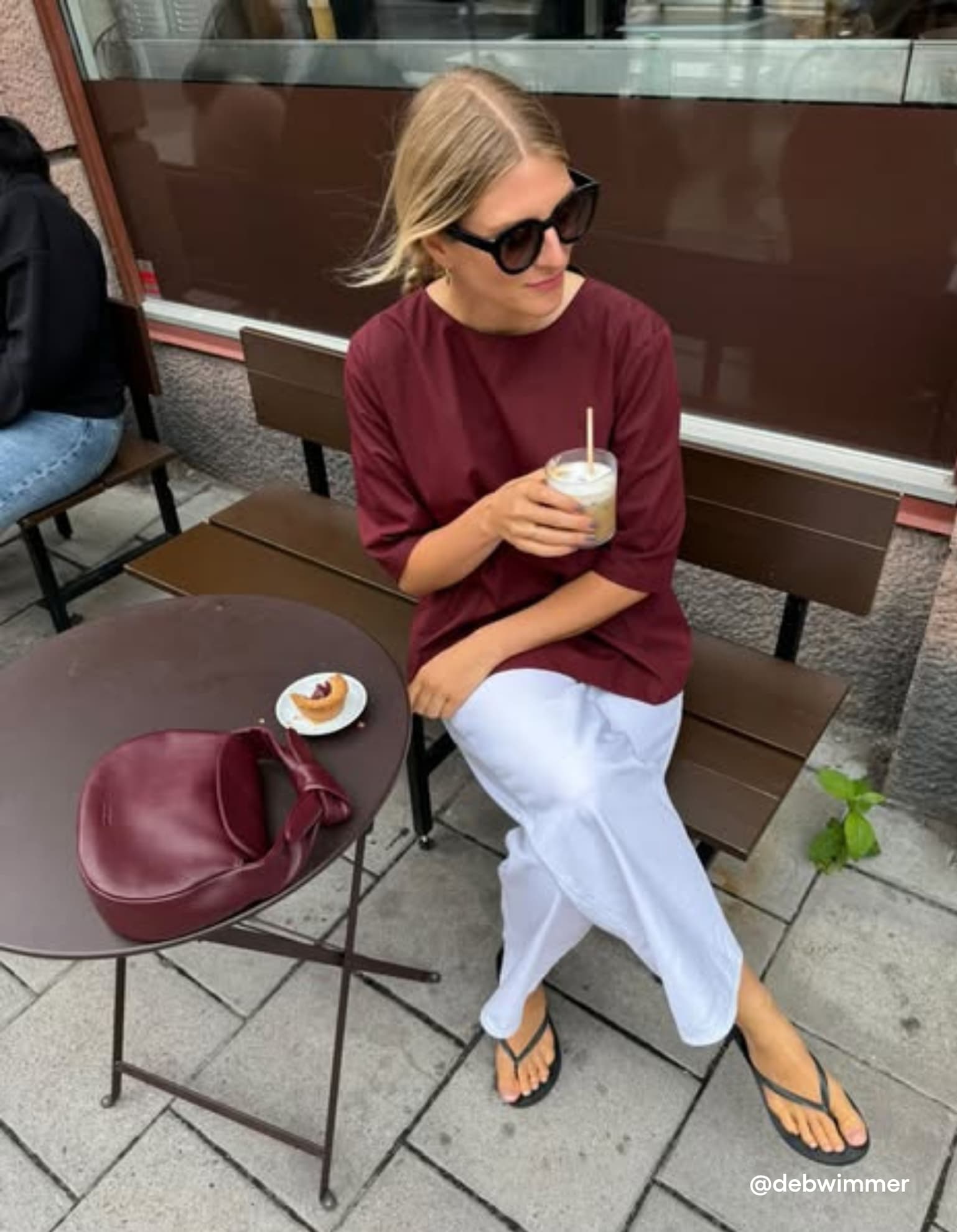 Influencer wearing Coco in Dark Cherry