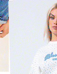 LIMITED COLLECTION Sweatshirt in Weiß mit zartem Blumenmuster und Schriftzug Blooming