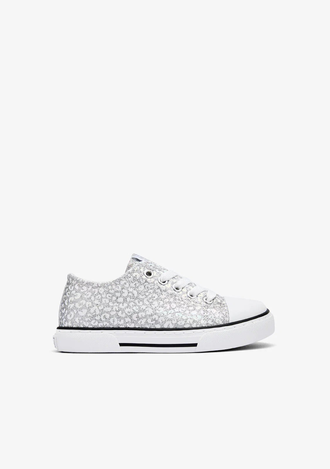 Image of Silver Glitter Canvas Sneakers