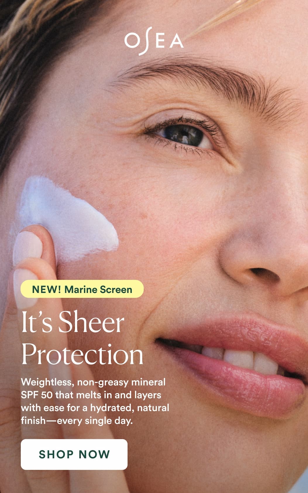 Weightless, non-greasy mineral SPF 50 that melts in and layers with ease for a hydrated, natural finish—every single day.
