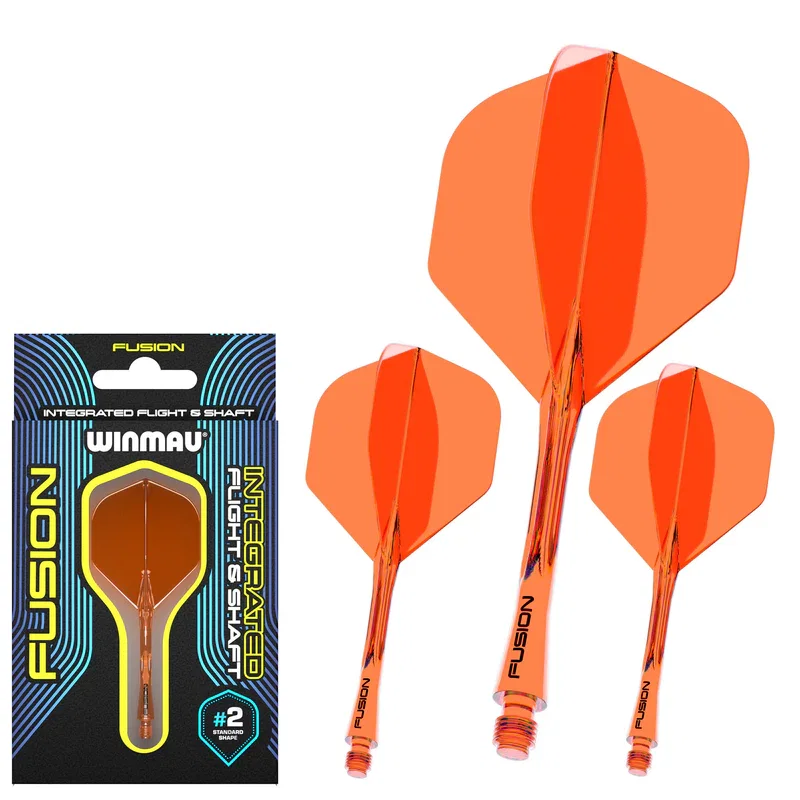 Winmau Fusion #2 Integrated Flight & Shaft, Neon Orange