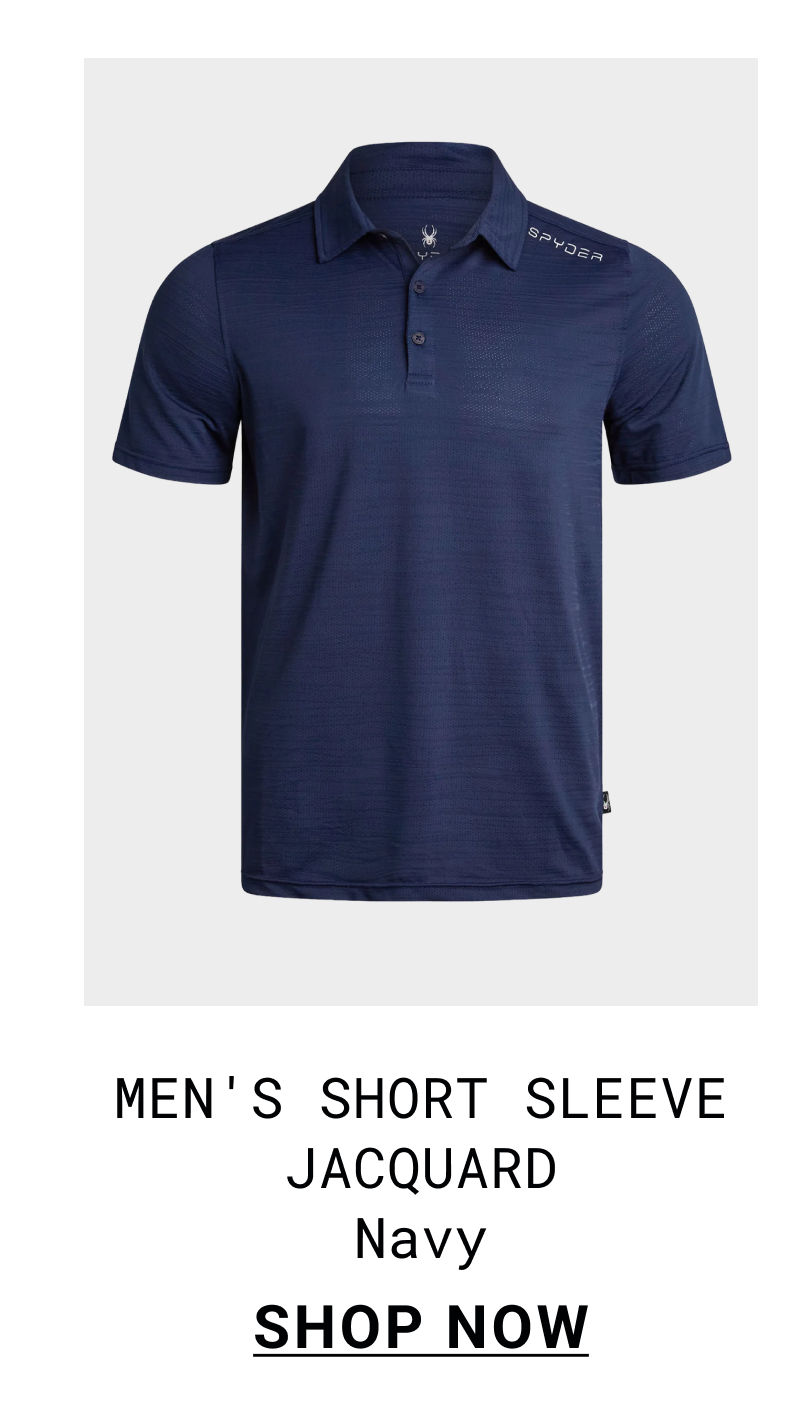 Men's Short Sleeve Jacquard Polo - Navy