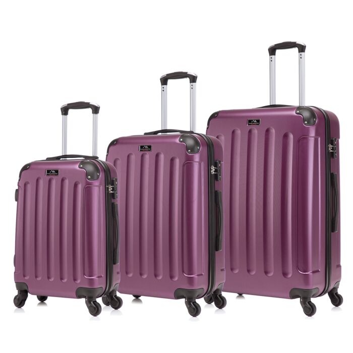 Travel Expedition Kofferset «Star», 3-teilig , violett
