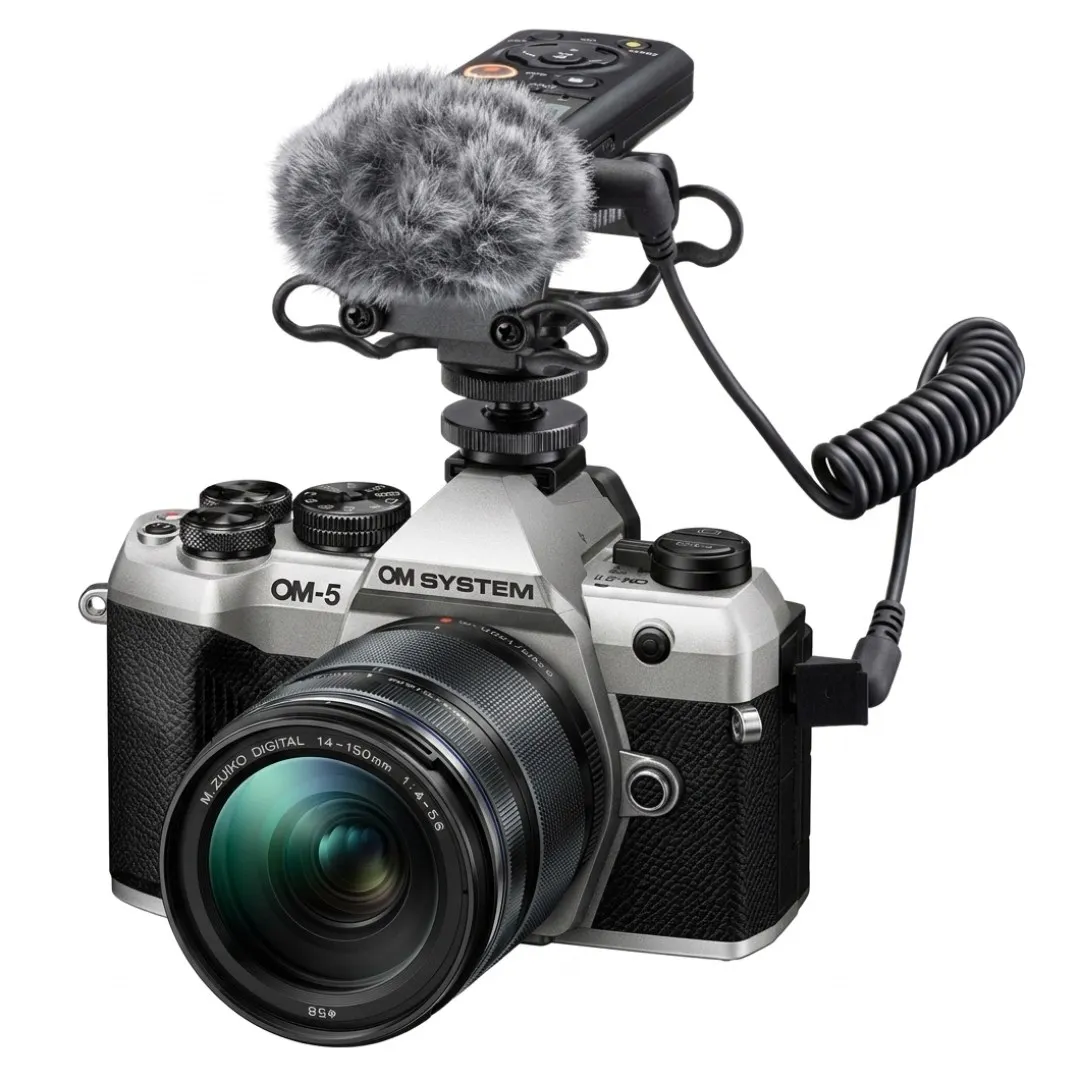 OM SYSTEM OM-5 Mark II Silver Body w/14-150mm f/4 & Content Creator Accessories