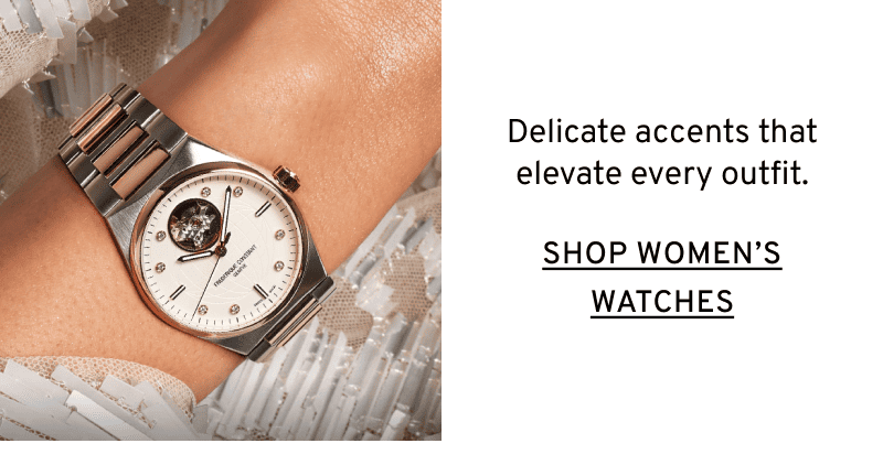 Watch on women’s wrist. Delicate accents that elevate every outfit. Click to Shop Women's Watches